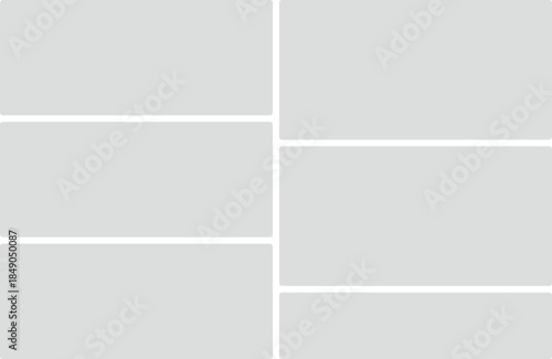 Grid Layout With Rounded Rectangles And Gray Background For Design Purposes Keywords: grid, layout, collage, template, design, background, gray