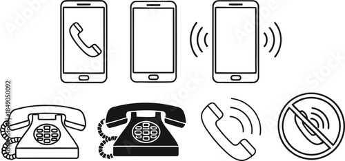 Communication devices and telephones illustration