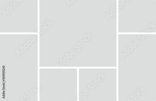 Symmetrical Grid Layout With Rounded Corners And Light Gray Panels template background