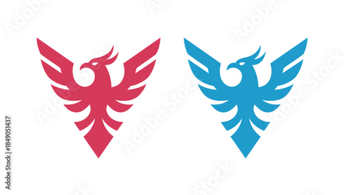 Colorful Phoenix Bird Logos Designs