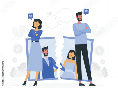 Couple therapy session with broken heart and money problems relationship problems money issues