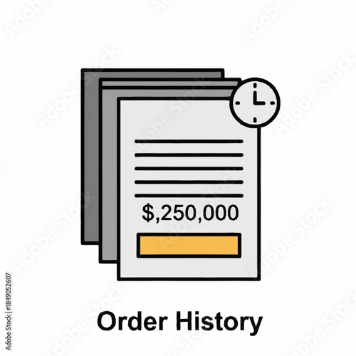 Order History Document with Dollar Amount.