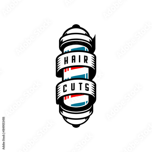 Barbershop pole lamp and ribbon 