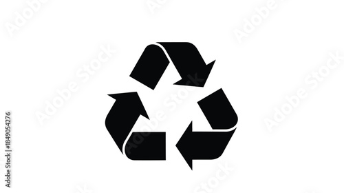 Simple black and white illustration of the universal recycling symbol