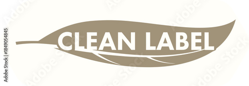 Clean Label Logo with Feather Icon Minimalist Natural Design Vector Illustration 