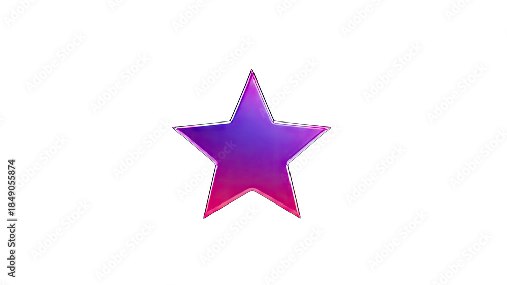 Obraz premium Purple Star on White Background