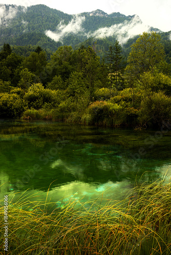 beautiful slovenian nature and mountains perpendicular