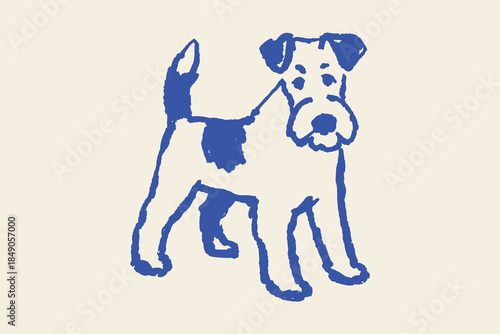 Fox Terrier Minimal Flat Silhouette Vector Illustration