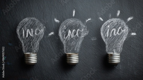 Chalk lightbulbs on dark background ideas