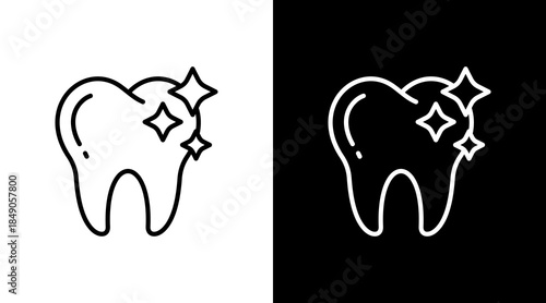 Tooth Whitening With Icon Set Design