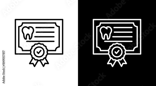 Dental Certificate With Icon Set Design