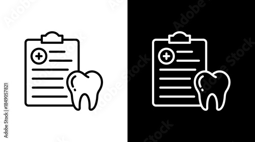 Dental Record With Icon Set Design
