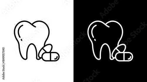 Dental Medicine With Icon Set Design