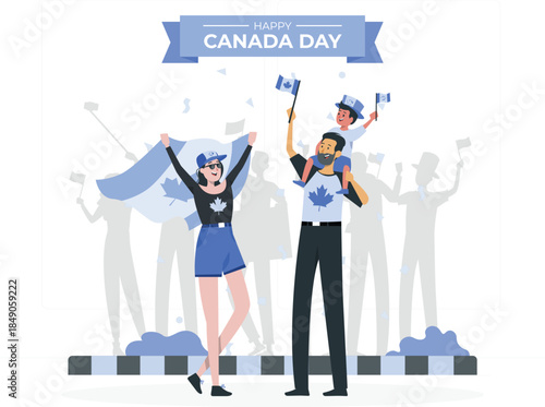 Happy Canada Day Celebration with Family woman desi