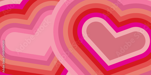 valentines day. two hearts are shown in a pink and red background pink heart background