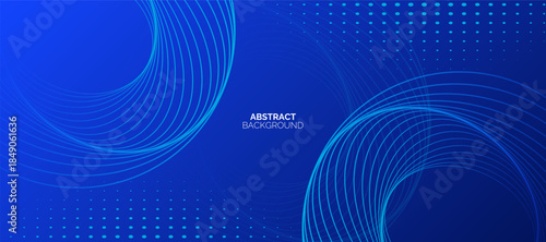Abstract blue circle background. Minimal geometric. Technology concept. Suit for banner, corporate, business, cover, brochure, flyer, website, science, poster