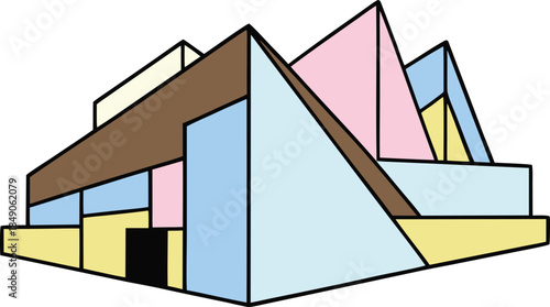 Hard edge geometry reflecting brutalist order