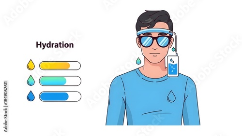 Human Hydration Levels Medical Vector Illustration