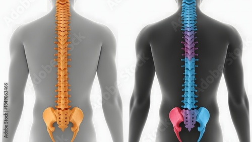 Spinal Curvature Types Medical Vector Illustration