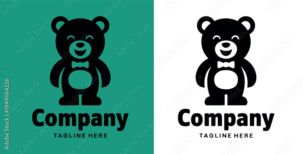Obraz premium Black Bear Logo Design Templates