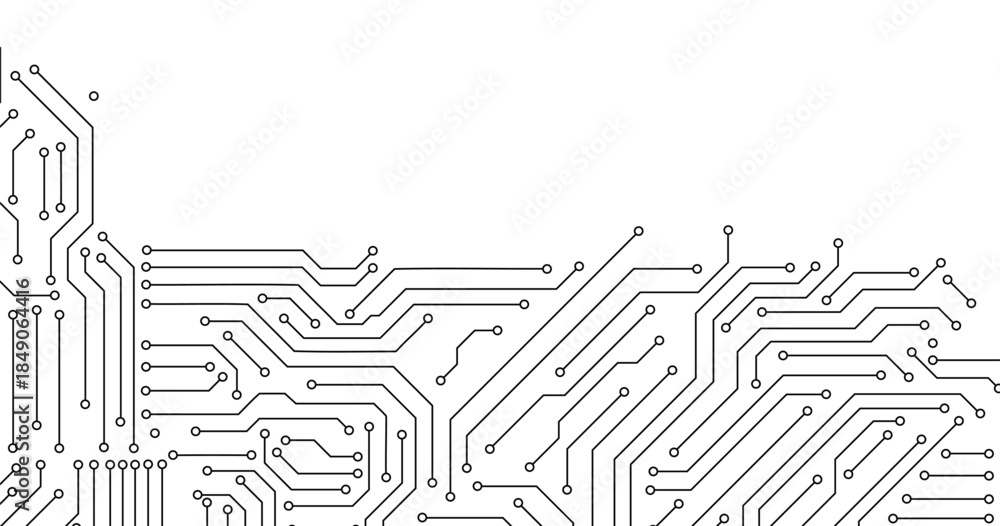 Obraz premium Circuit technology background with hi-tech digital illustration