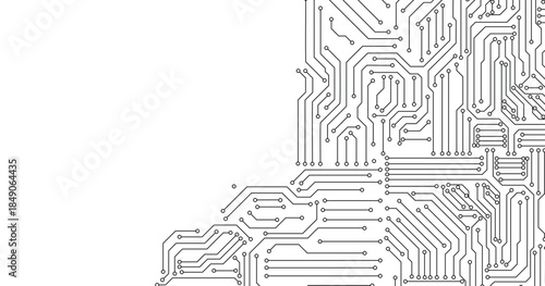 Vector circuit board and security communication concept for technology background