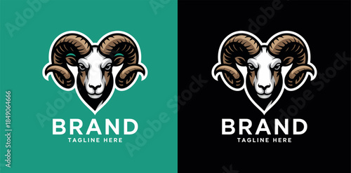 Ram Head Logo Design Template