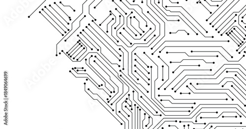 White circuit board pattern texture. High-tech background in digital computer technology concept. abstract illustration.