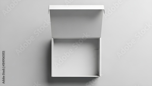 Open white cardboard box