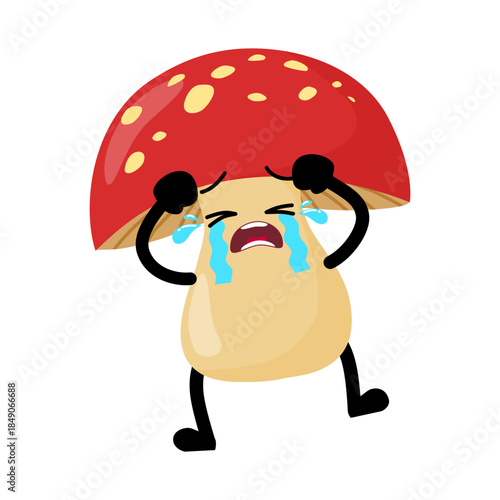 Cute Hand Drawn Mushroom Crying Out Loud