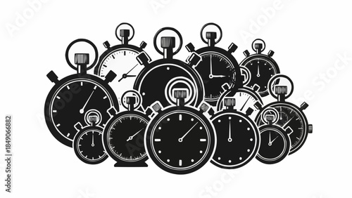 Collection of Vintage Stopwatch and Timer Devices.