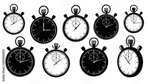 Collection of Vintage Stopwatch and Timer Devices.