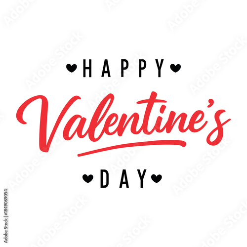 Happy Valentine’s Day handwritten lettering typography design vector illustration