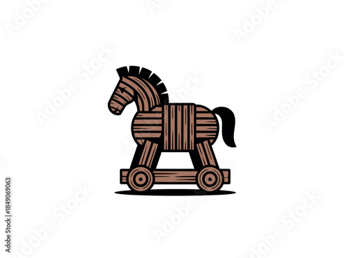 Wooden Trojan Horse Toy Model