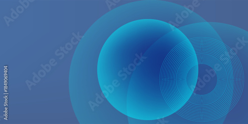 Abstract blue gradient futuristic background with circles. Vector illustration