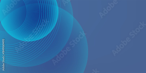 Abstract blue gradient futuristic background with circles. Vector illustration