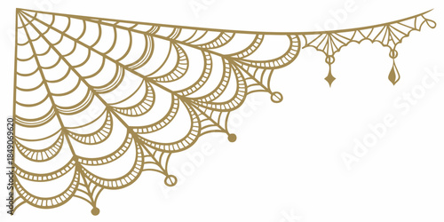 Golden Dreamcatcher Illustration, vector
