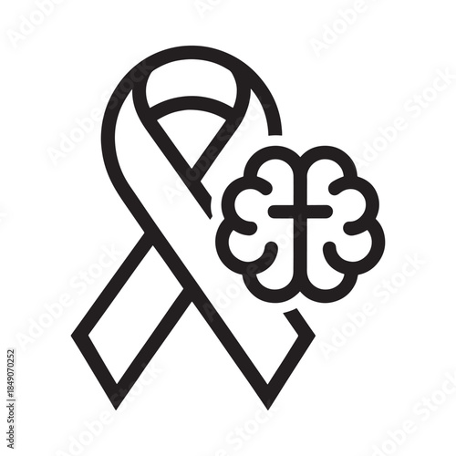 Ribbon and clover icon representing hope luck and awareness campaigns
