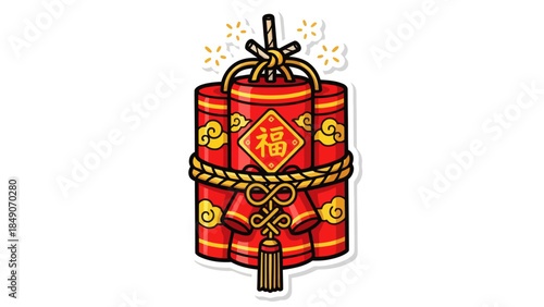 Festive Chinese Firecracker Ornament for Celebrations and Cultural Events
