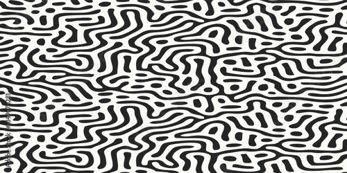 Abstract Turing Pattern Reaction Diffusion Black White.