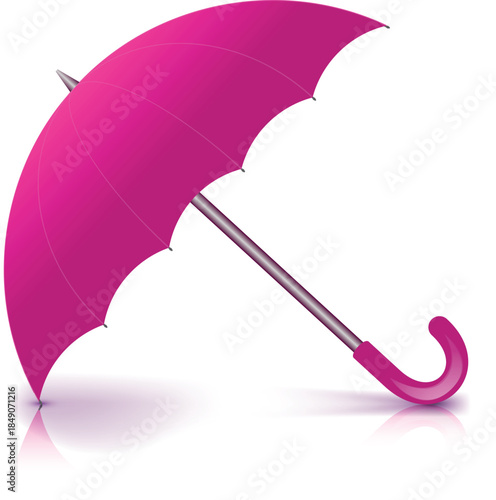 Black and White Simple flat umbrella icon, Nice umbrella isolated on white background.