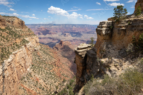 Layered rock formations in Grand Canyon National Park