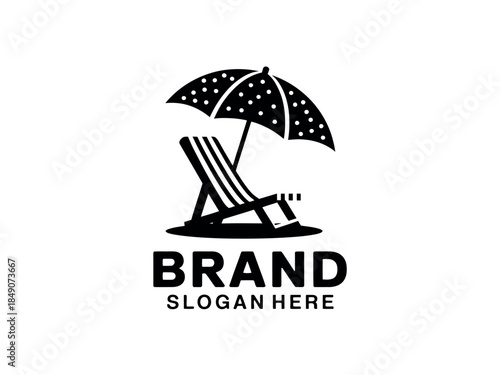 Beach Chair and Umbrella Logo Template for Summer Brand Identity and Relaxation