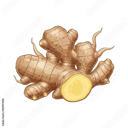 vector illustration of ginger on a white background