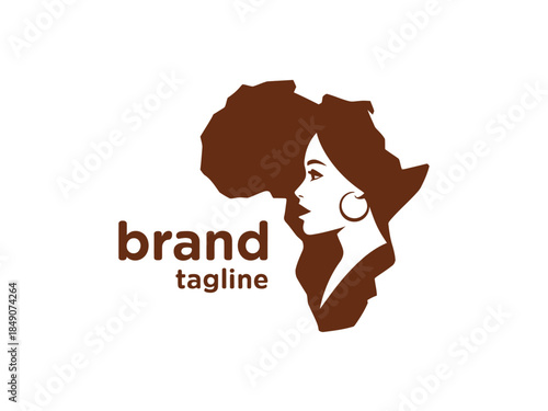 African Woman Logo Design Template