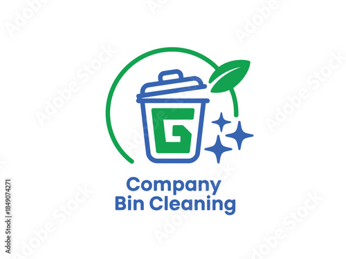Company Bin Cleaning Service Logo Eco Friendly Waste Management Solution