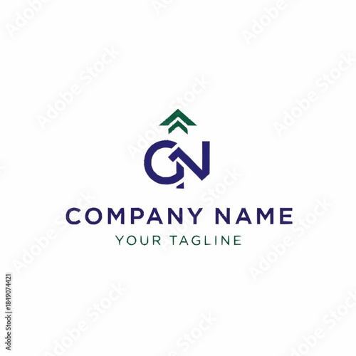 Modern CN Logo with Upward Arrows Symbolizing Growth and Success.