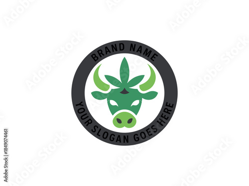 Cannabis Bull Logo Design Template