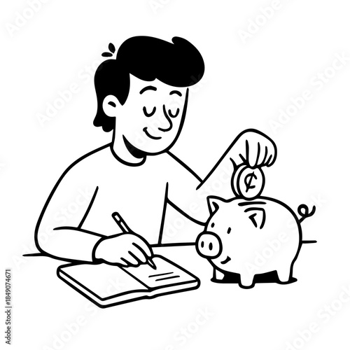 Personal Finance Saving Money Piggy Bank Illustration