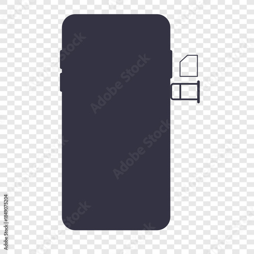 Realistic smartphone mockup. Mobile phone vector with isolated on white background. Device front view. 3D mobile phone with shadow. Realistic, high quality smart phone mockup for ui ux presentation.